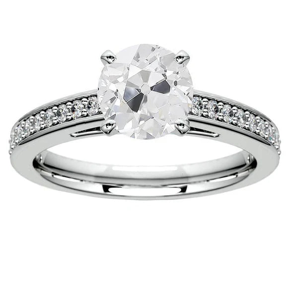 Anello Rotondo Vecchio Minatore Con Vero Diamanti Con Accenti Gioielli In Oro 4.75 Carati