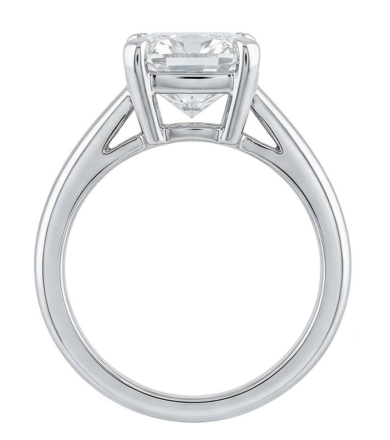 Anello Solitario 3 Carati Con Genuino Diamante Taglio Cuscino Grande