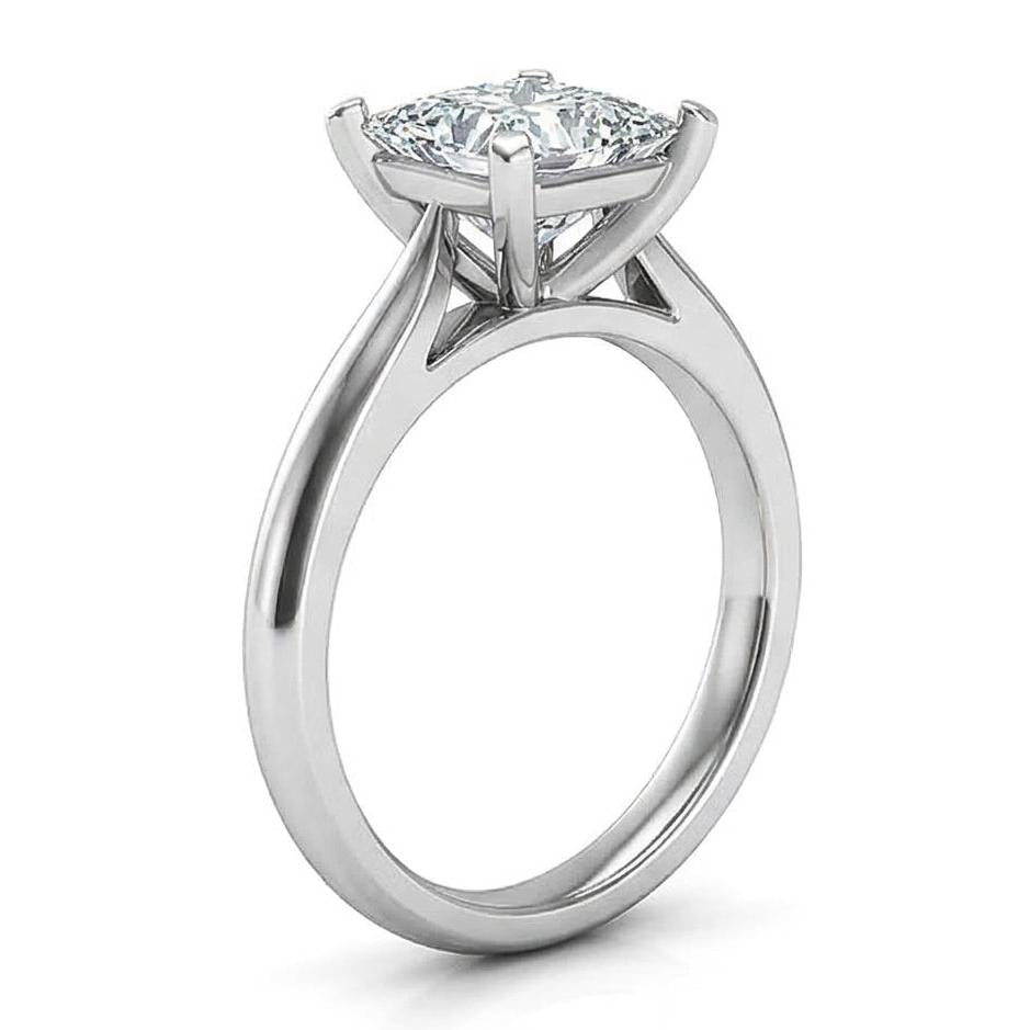 Anello Solitario Anniversario Con Genuino Diamante Naturale Autentico ( non creato in laboratorio ) Da 2,25 Carati In Oro Bianco 14K