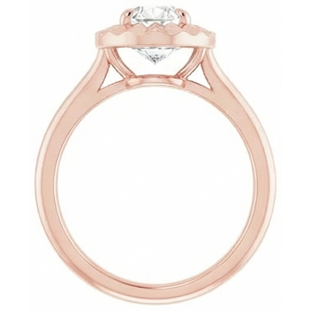 Anello Solitario Con Genuino Diamante Naturale Autentico ( non creato in laboratorio ) A Pera Taglio Antico In Oro Rosa 14K 2,15 Carati