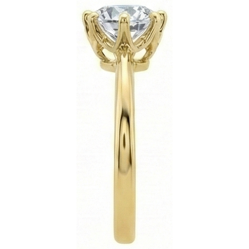 Anello Solitario Da Donna Rotondo Vecchio Minatore Genuino Diamante Naturale Autentico ( non creato in laboratorio ) 1.50 Carati Oro Giallo