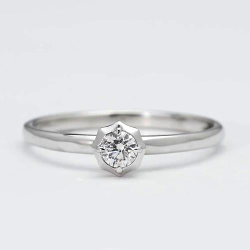 Anello Solitario Genuino Diamante 0.75 Carati Oro Bianco 14K