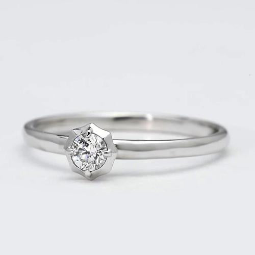 Anello Solitario Genuino Diamante 0.75 Carati Oro Bianco 14K