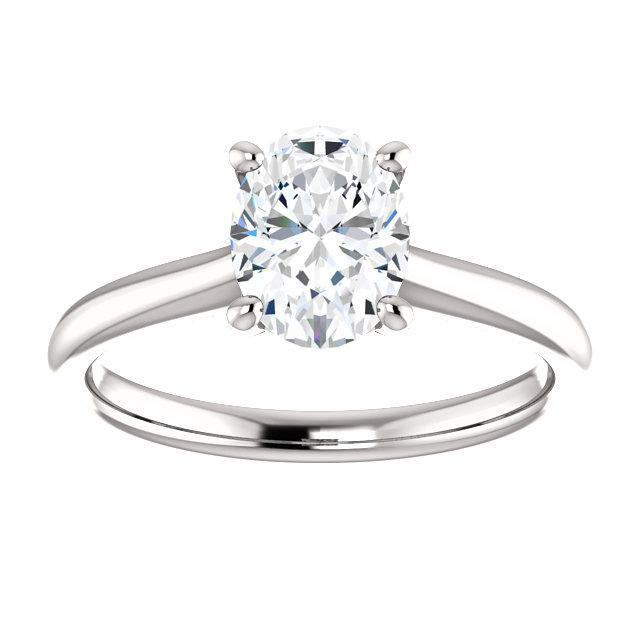 Anello Solitario Genuino Diamante 5 Carati Con Montatura Cattedrale Oro Bianco 14K