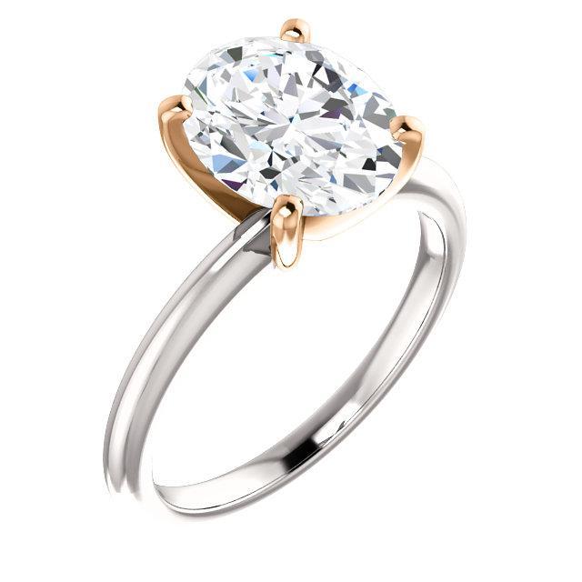 Anello Solitario Genuino Diamante Bicolore 5 Carati Gioielli Donna