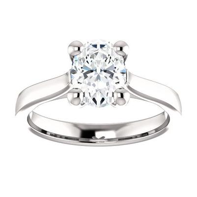 Anello Solitario Genuino Diamante Ovale Cattedrale Impostazione 3,50 Carati Gioielli Nuovo