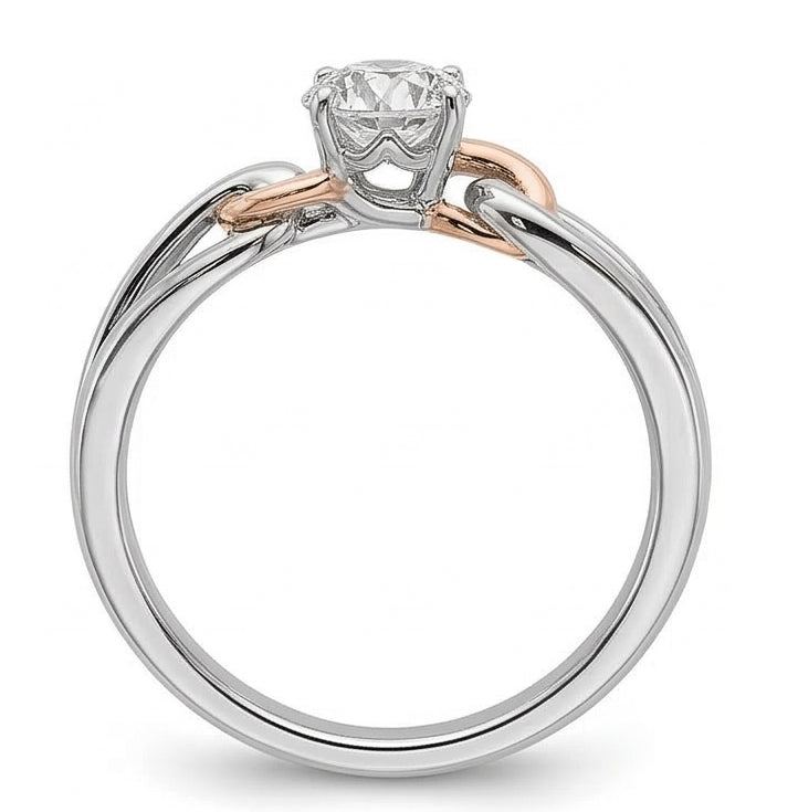 Anello Solitario Il Giro Vecchio Minatore Vero Diamante Naturale Autentico ( non creato in laboratorio ) Split Shank Two Tone 1 Carat