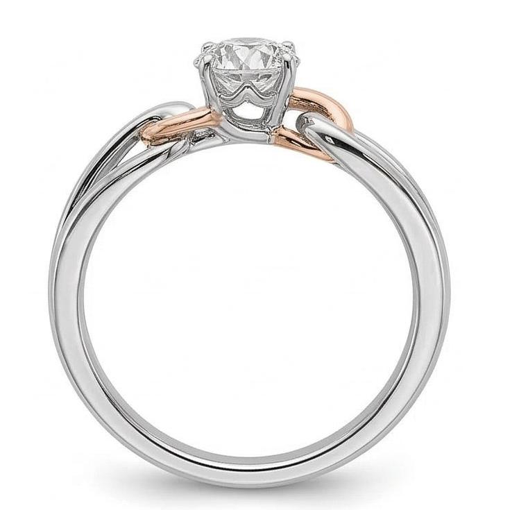 Anello Solitario Il Giro Vecchio Minatore Vero Diamante Naturale Autentico ( non creato in laboratorio ) Split Shank Two Tone 1 Carat