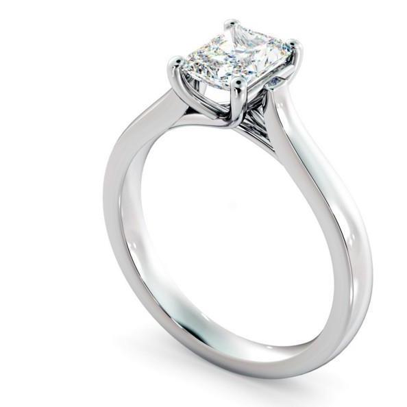 Anello Solitario In Oro Bianco 14K Con Genuino Diamante Taglio Princess Da 1,50 Carati