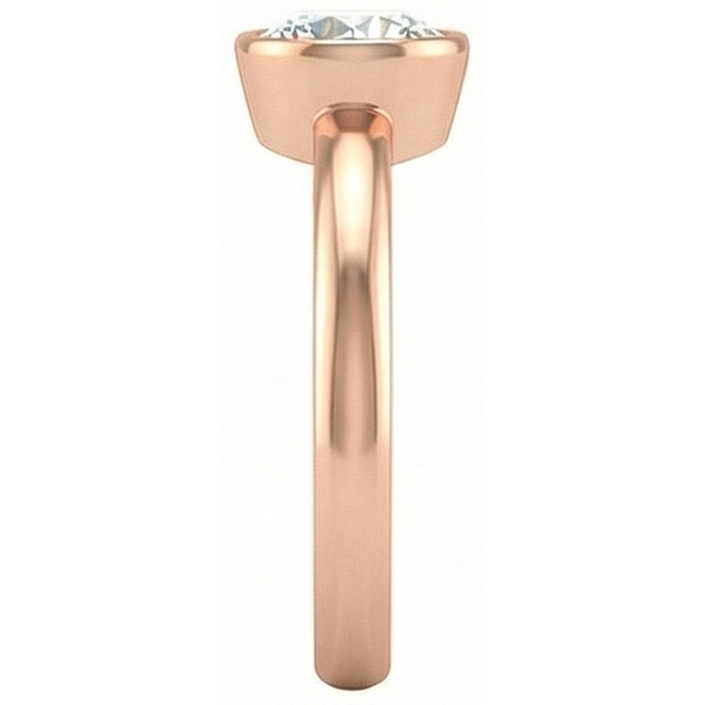 Anello Solitario In Oro Rosa Con Castone Rotondo Con Naturale Diamanti Naturali Autentici ( non creati in laboratorio ) A Taglio Antico Incastonato 1,50 Carati