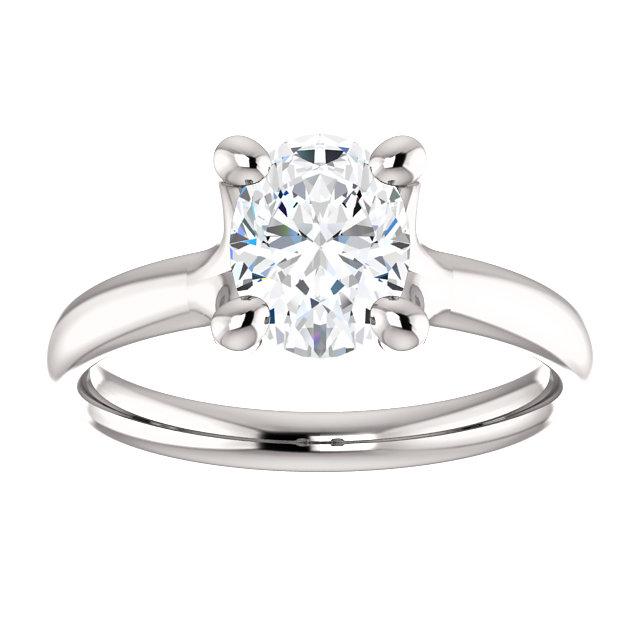 Anello Solitario Naturale Diamante 3.50 Carati Gambo Diviso Oro Bianco 14K