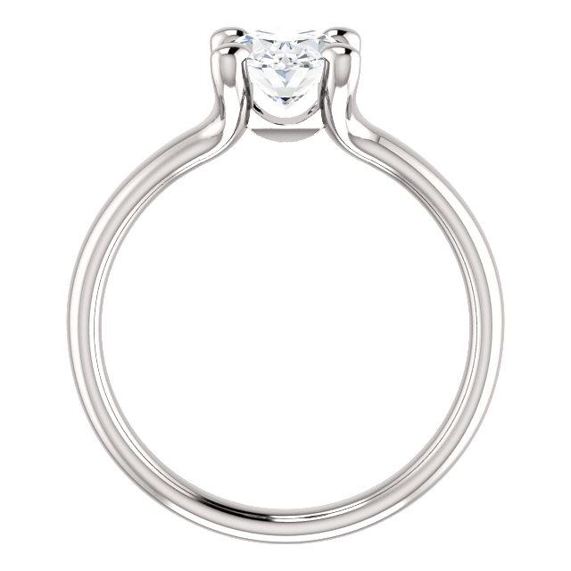 Anello Solitario Naturale Diamante 3.50 Carati Gambo Diviso Oro Bianco 14K