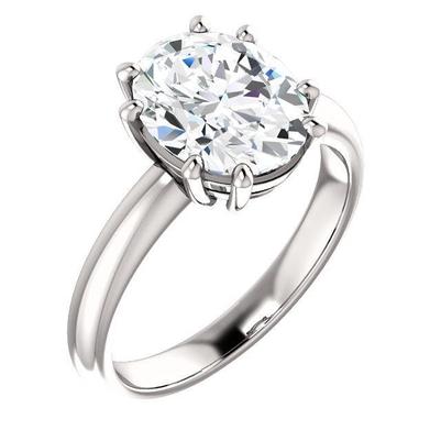 Anello Solitario Naturale Diamante 3.50 Carati Gioielli In Oro Bianco Da Donna
