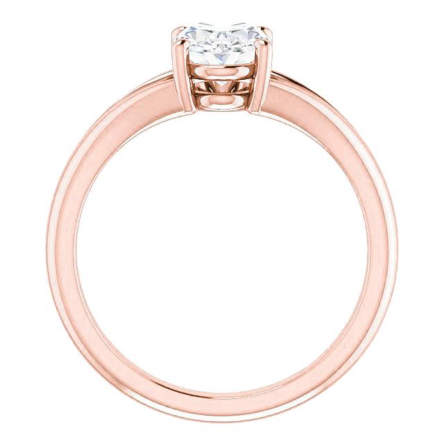 Anello Solitario Naturale Diamante Gambo Diviso 2 Carati Oro Rosa