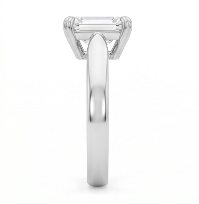 Anello Solitario Naturale Diamante Naturale Autentico ( non creato in laboratorio ) Smeraldo