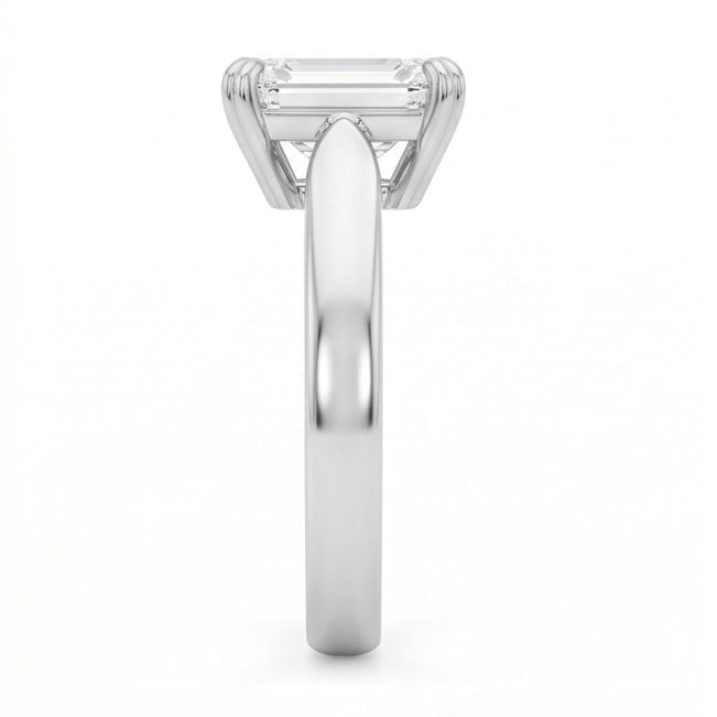 Anello Solitario Naturale Diamante Naturale Autentico ( non creato in laboratorio ) Smeraldo