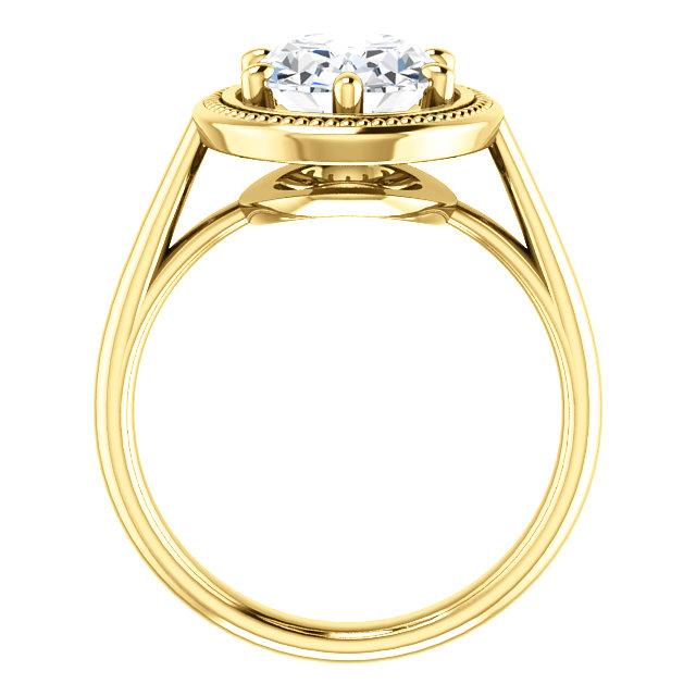 Anello Solitario Naturale Diamante Stile Vintage 4 Carati Oro Giallo 14K