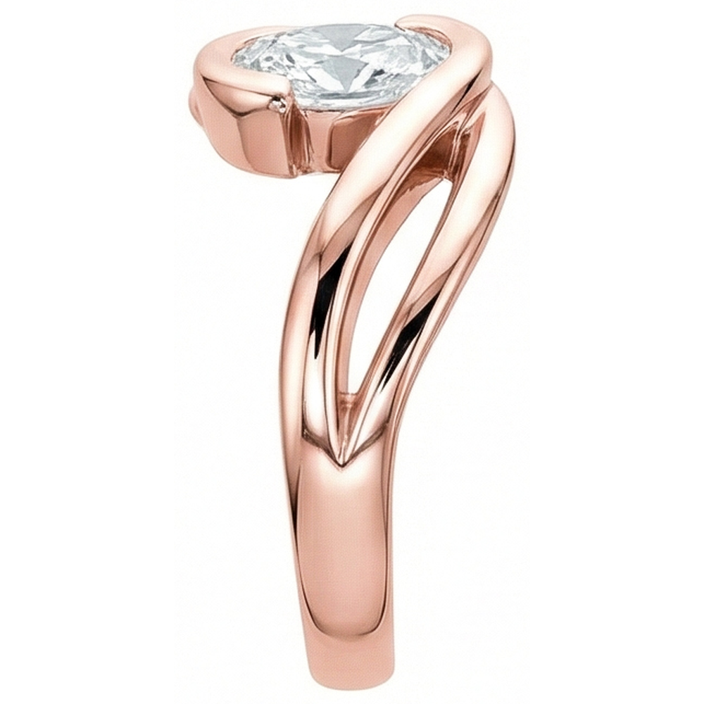 vero cushion diamante 3.75carati anello vista dall'alto