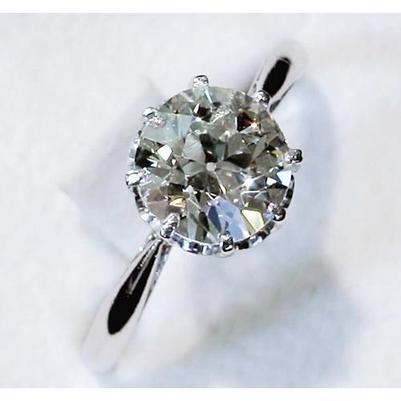 Anello Solitario Old Mine Con Vero Diamante Da 2,50 Carati Gioielli Da Donna Classici