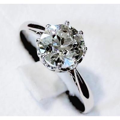Anello Solitario Old Mine Con Vero Diamante Da 2,50 Carati Gioielli Da Donna Classici