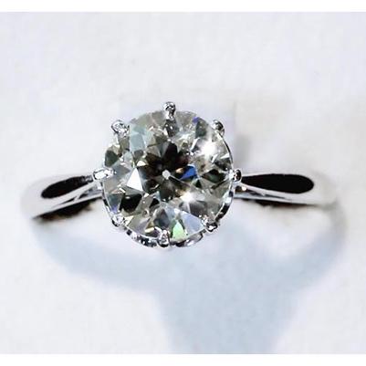 Anello Solitario Old Mine Con Vero Diamante Da 2,50 Carati Gioielli Da Donna Classici