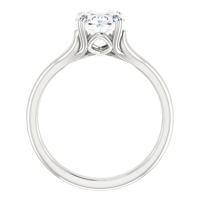 Anello Solitario Ovale Fidanzamento Vero Diamante 3.50 Carati Oro Bianco