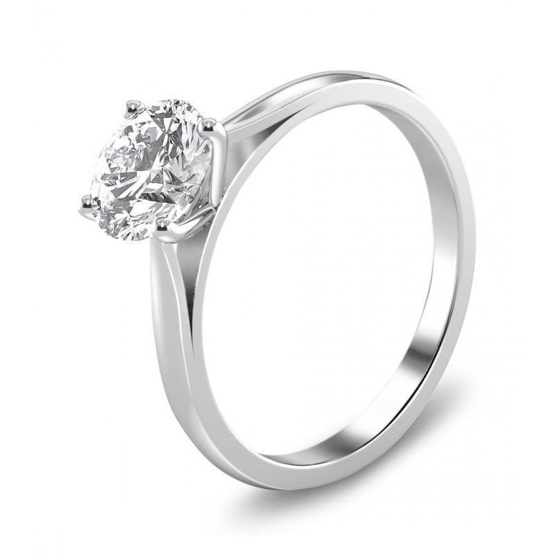 Anello Solitario Per Anniversario Con Vero Diamante Rotondo Scintillante Da 2.25 Ct