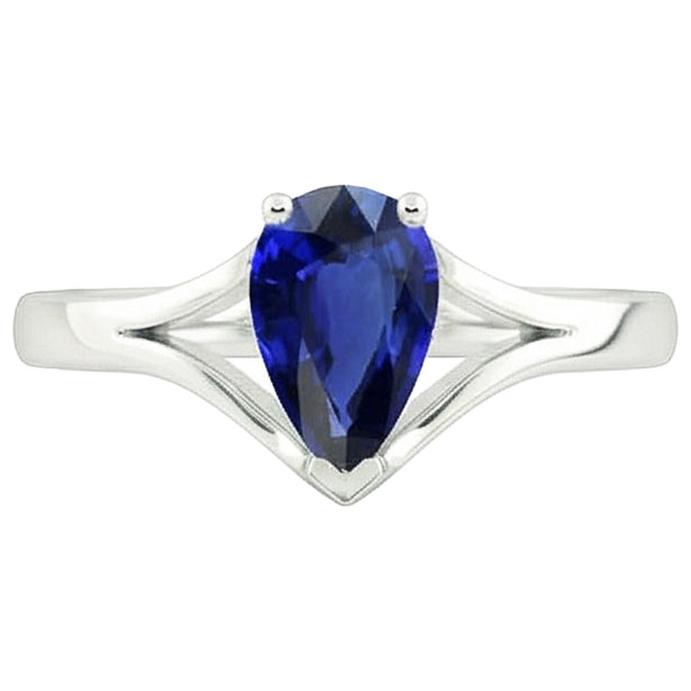 vero pear diamante 2.50carati anello su bianco
