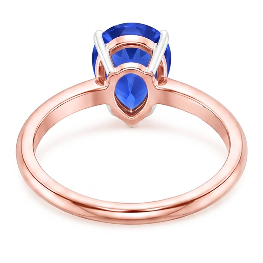 Anello Solitario Pera Zaffiro Sri Lanka 3 Carati
