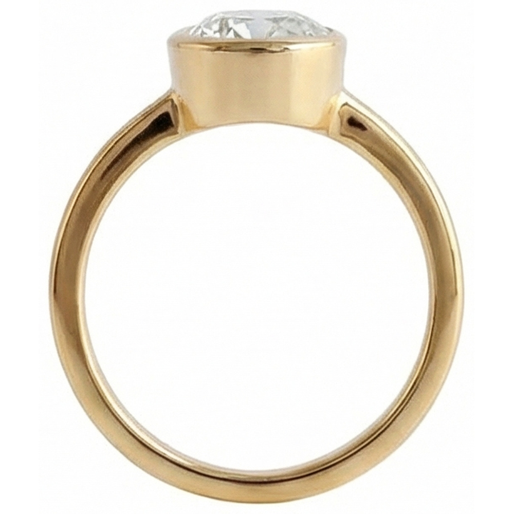 Anello Solitario Rotondo Con Genuino Diamanti Naturali Autentici ( non creati in laboratorio ) Taglio Miniera Incastonato Lunetta 1.5 Carati