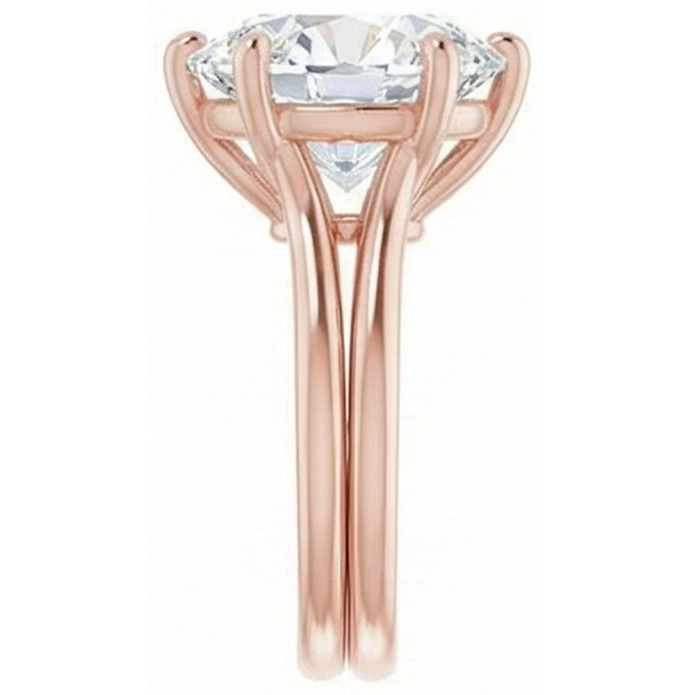 Anello Solitario Rotondo Vecchio Minatore Vero Diamante Naturale Autentico ( non creato in laboratorio ) 6 Prong Set 6.50 Carati