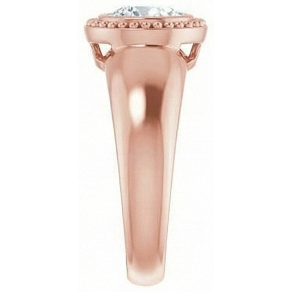 vero round diamante 2carati anello vista di profilo