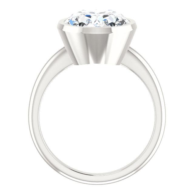 Anello Solitario Vero Diamante 4 Carati Castone Ovale Con Montatura In Oro Bianco