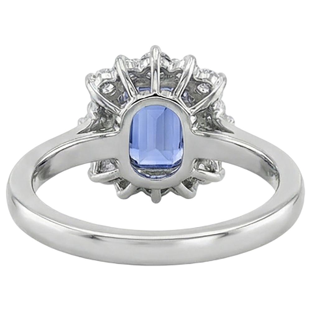 Anello Tanzanite E Diamanti Naturali Autentici ( non creati in laboratorio ) 6.20 Carati Oro Bianco 14K