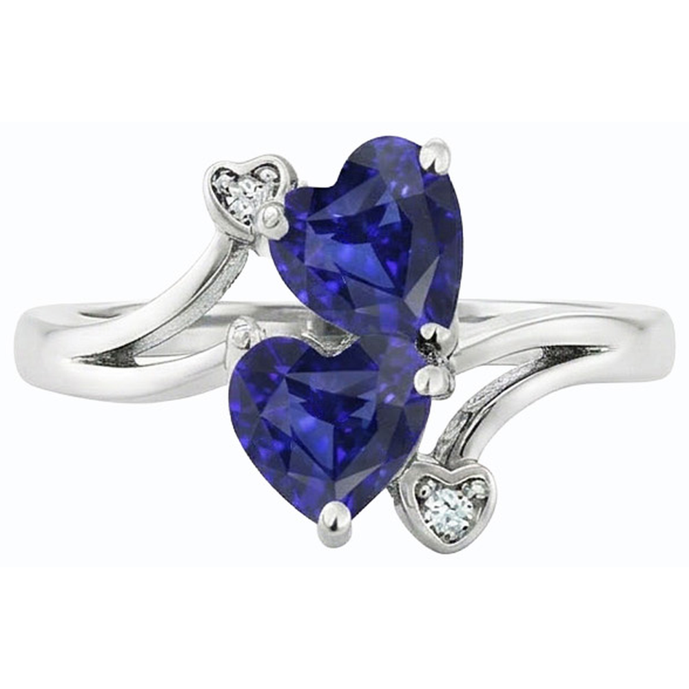 vero heart diamante 3.25carati anello su bianco
