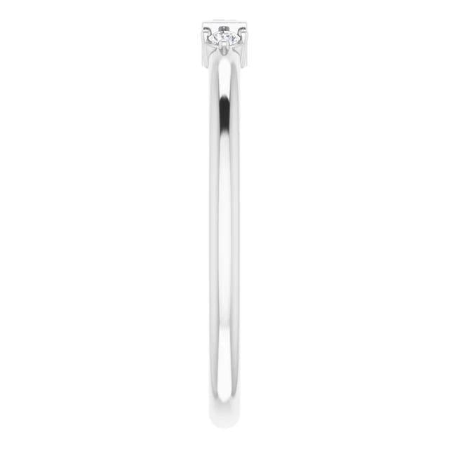Anello Tre Pietre Genuino Diamante 0.70 Carati Oro Bianco 14K