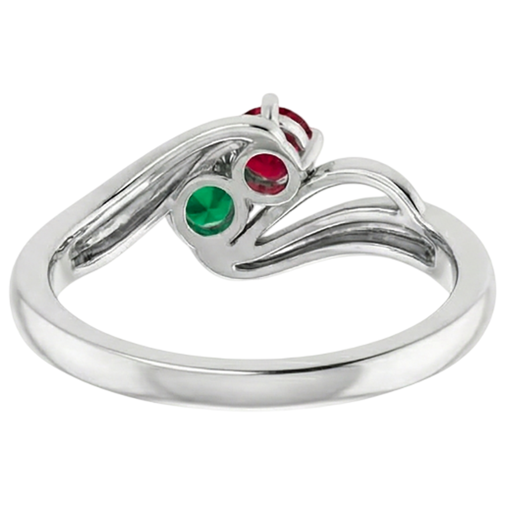 Anello Verde Colombiano Smeraldo E Rubino 0.50 Carati Gioielli Donna Novità