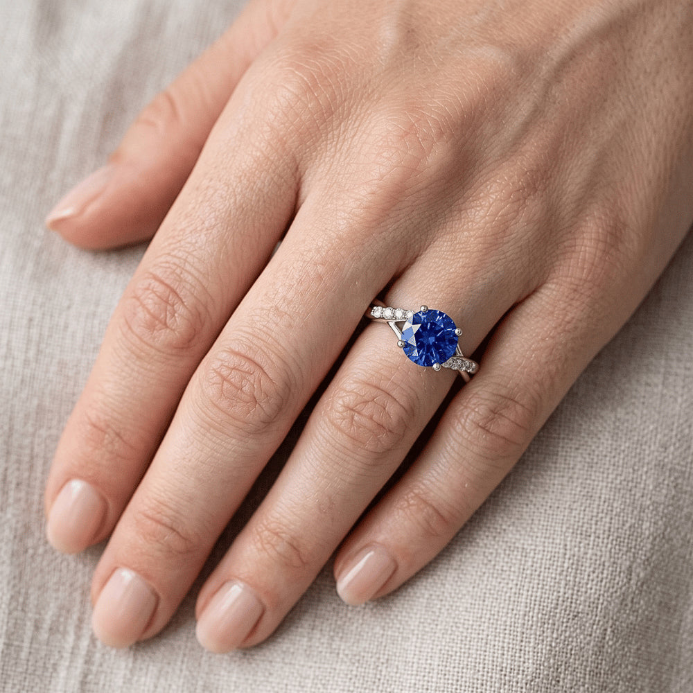 Anello Zaffiro GIA CERTIFICATO Diamanti 2,86 Carati