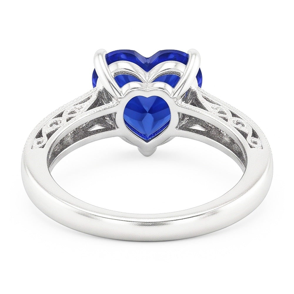 Anello Zaffiro Taglio Cuore