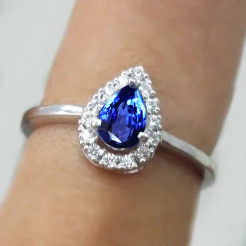 Anello Zaffiro Taglio Pera