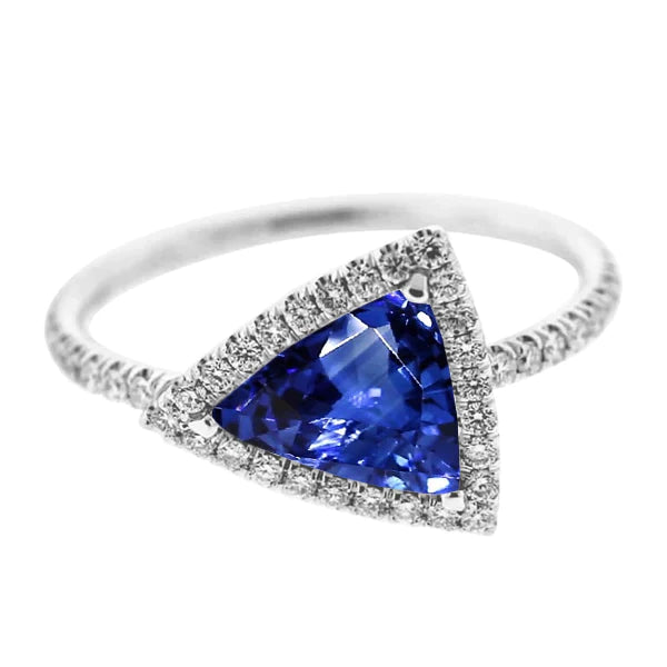 Anello Zaffiro Taglio Trilliant