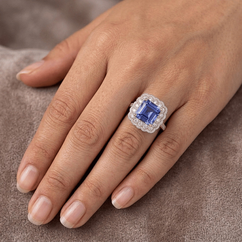 Anello Zaffiro Vero 5 Carati