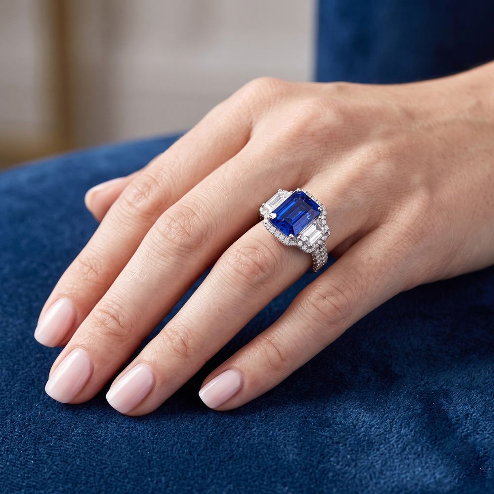 Anello Zaffiro Vero 6 Carati