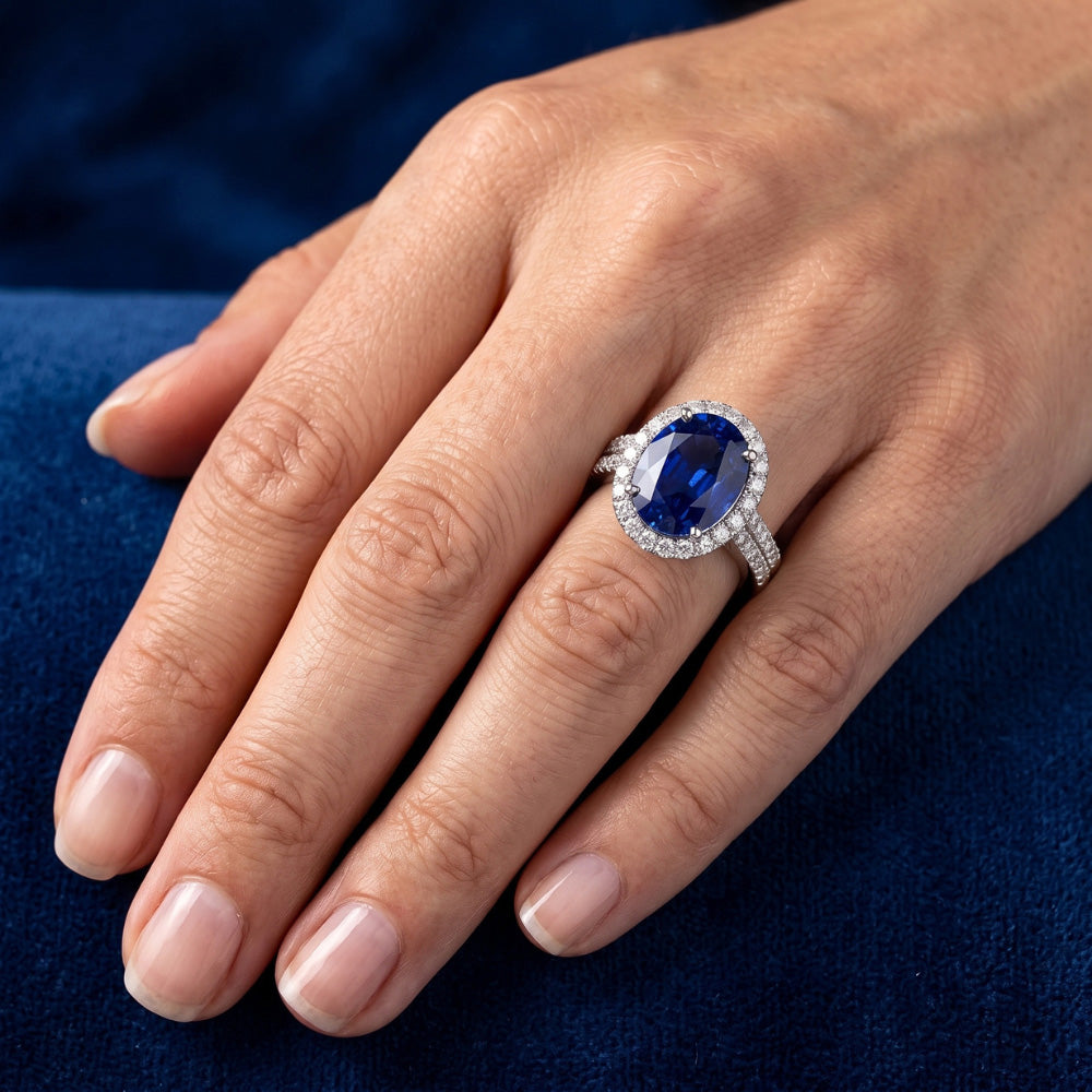 Anello Zaffiro Vero 7.01 Carati