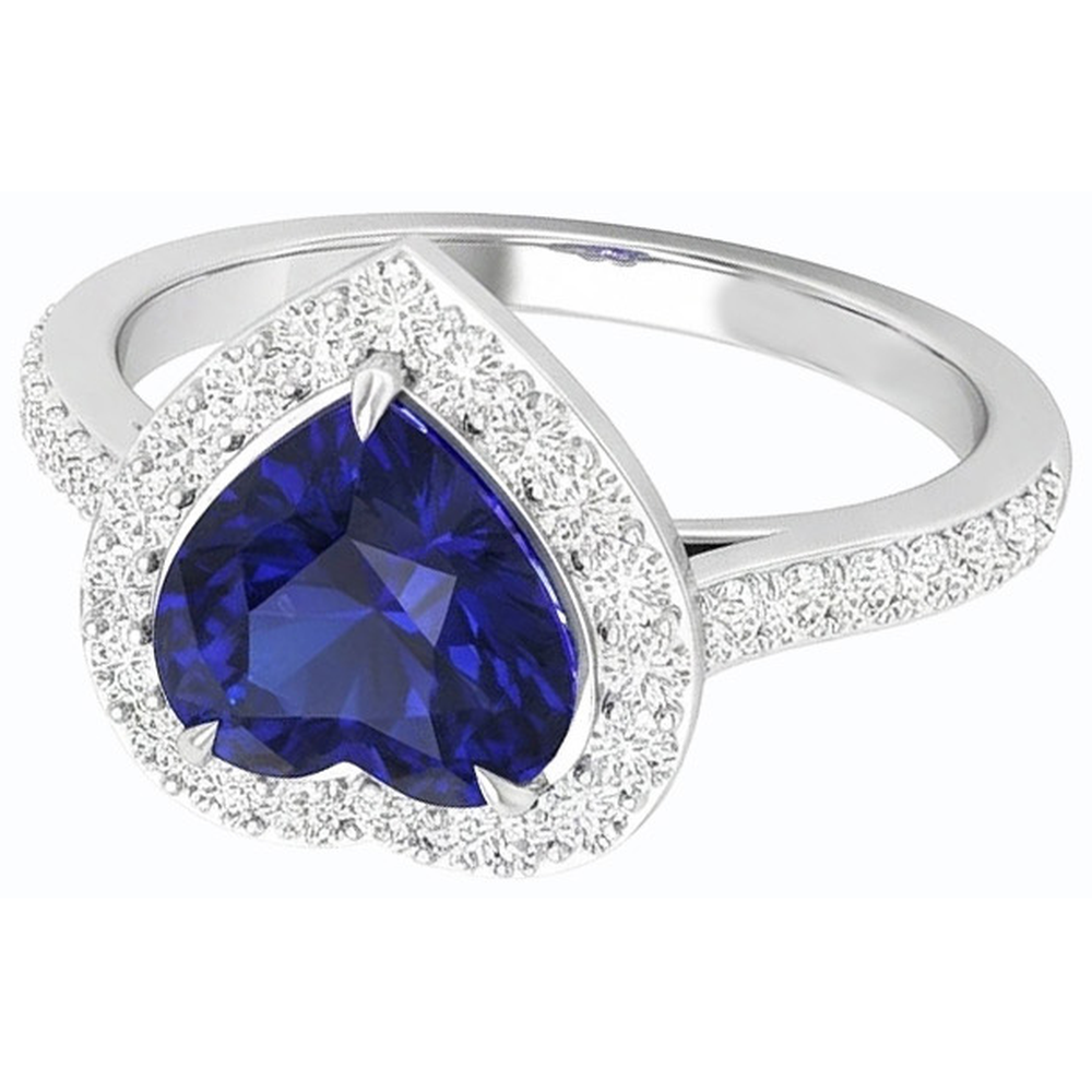 vero heart diamante 2.50carati anello vista dall'alto