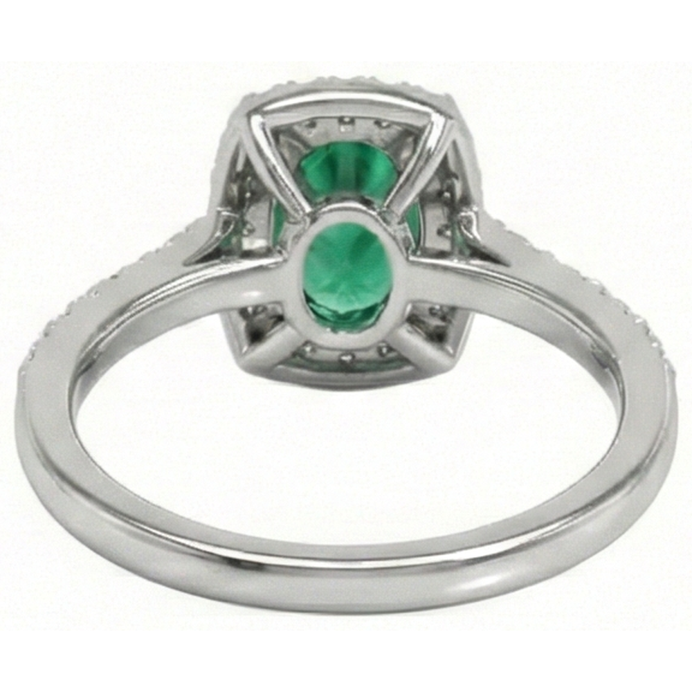 Anello anniversario in oro bianco 14 kt con Verde smeraldo e diamanti da 5.75 ct Novità