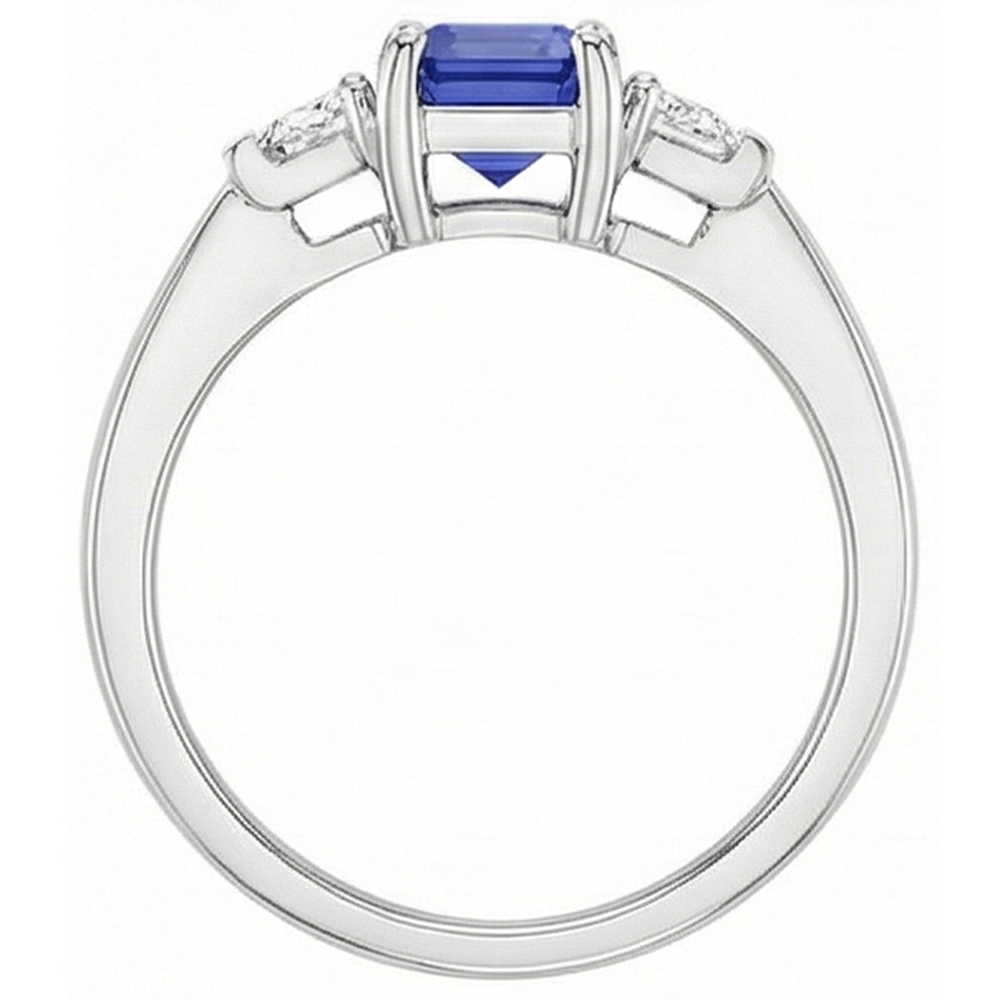 vero emerald diamante 1.50carati anello vista di profilo