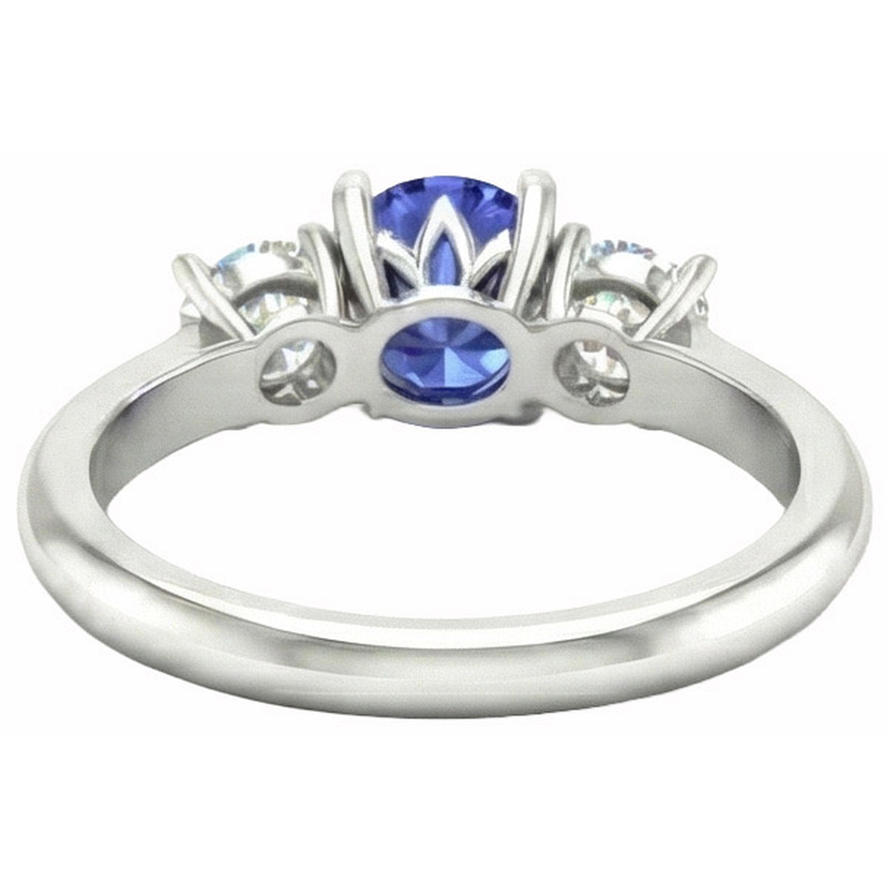 vero round diamante 5carati anello vista di profilo