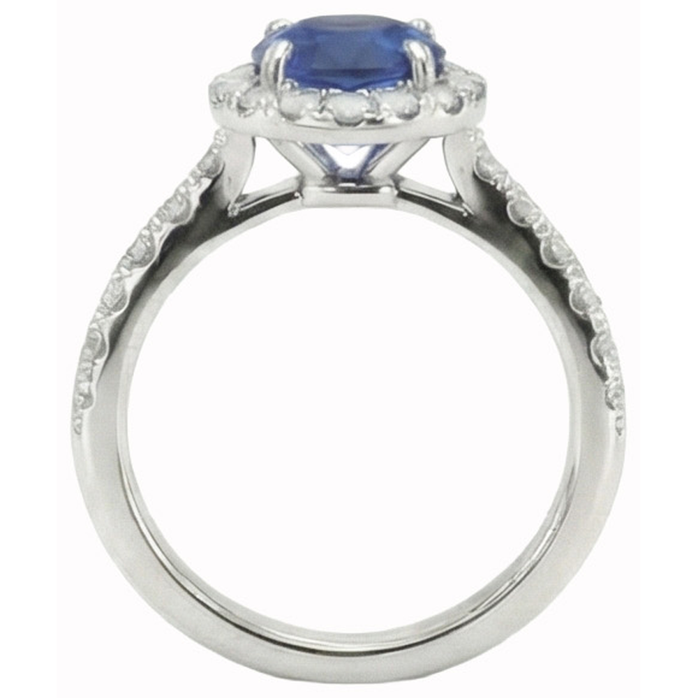 vero round diamante 2carati anello vista di profilo