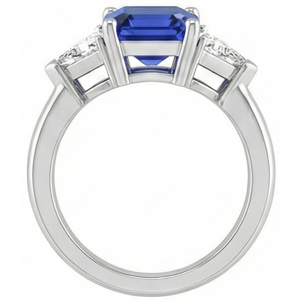 Anello con Zaffiro Taglio Asscher